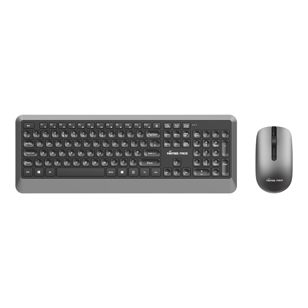 Panther Force Wireless Keyboard & Mouse Combo -PF293 | Ergonomic Design | Long Battery Life | Adjustable DPI | Universal Compatibility Panther Force Wireless Keyboard & Mouse Combo -PF293 | Ergonomic Design | Long Battery Life | Adjustable DPI | Universal Compatibility